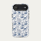 Bull Terrier Blue Toile Phone case