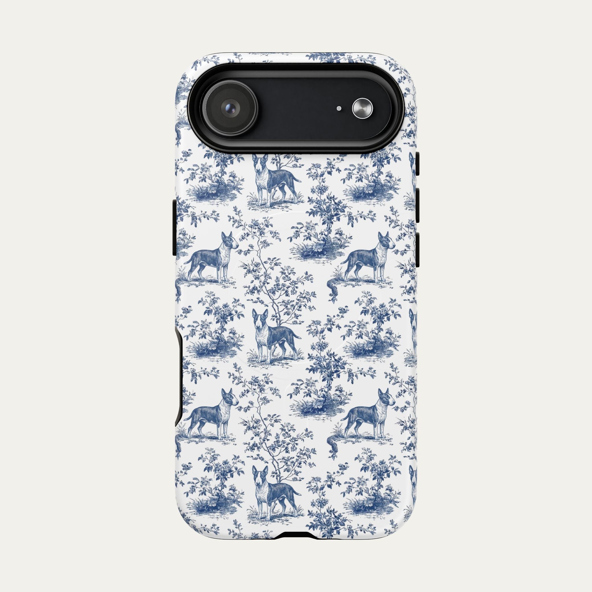 Bull Terrier Blue Toile Phone case