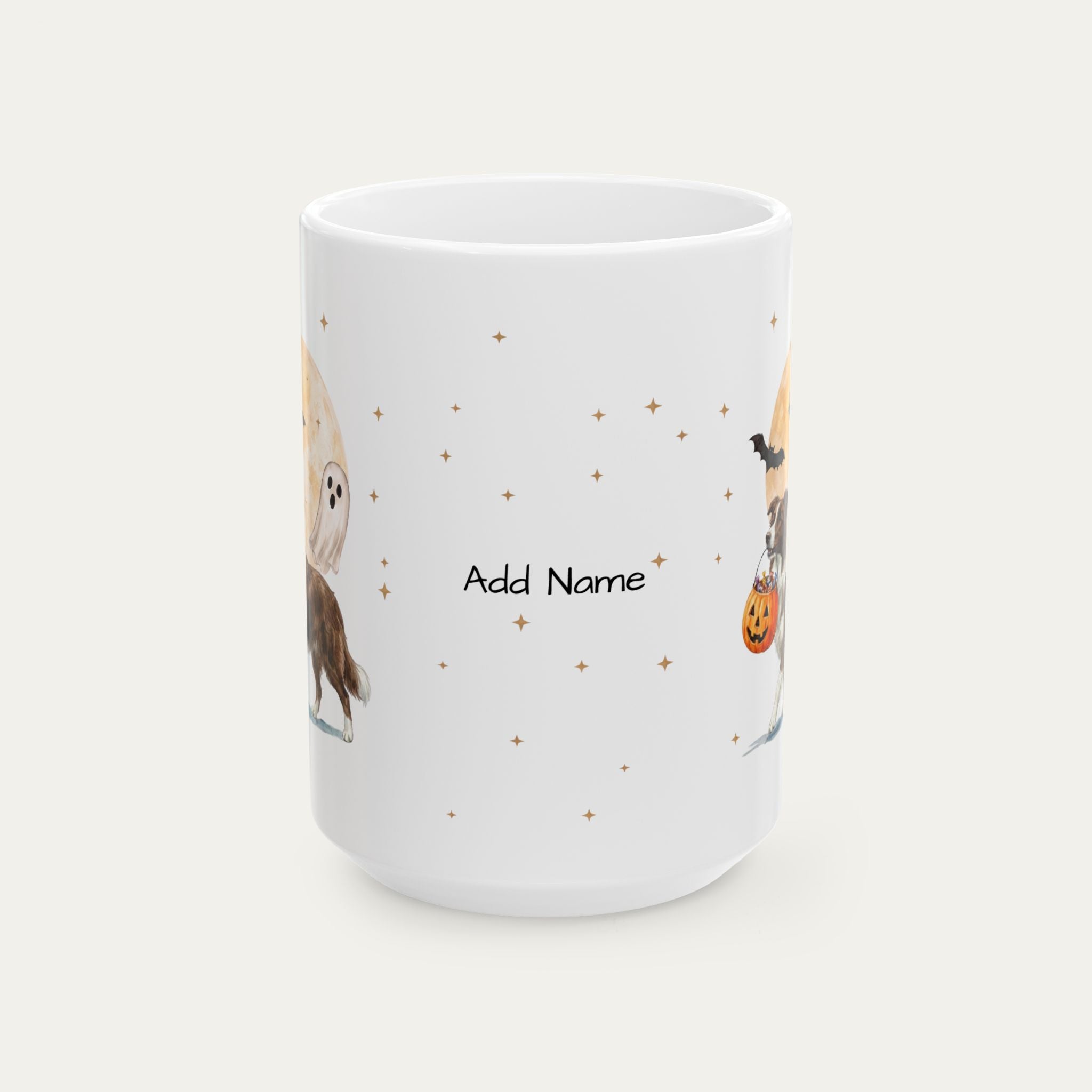 Custom Border Collie Brown and Tan Halloween mug
