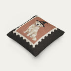 Golden Retriever Cream Halloween Woven Pillow