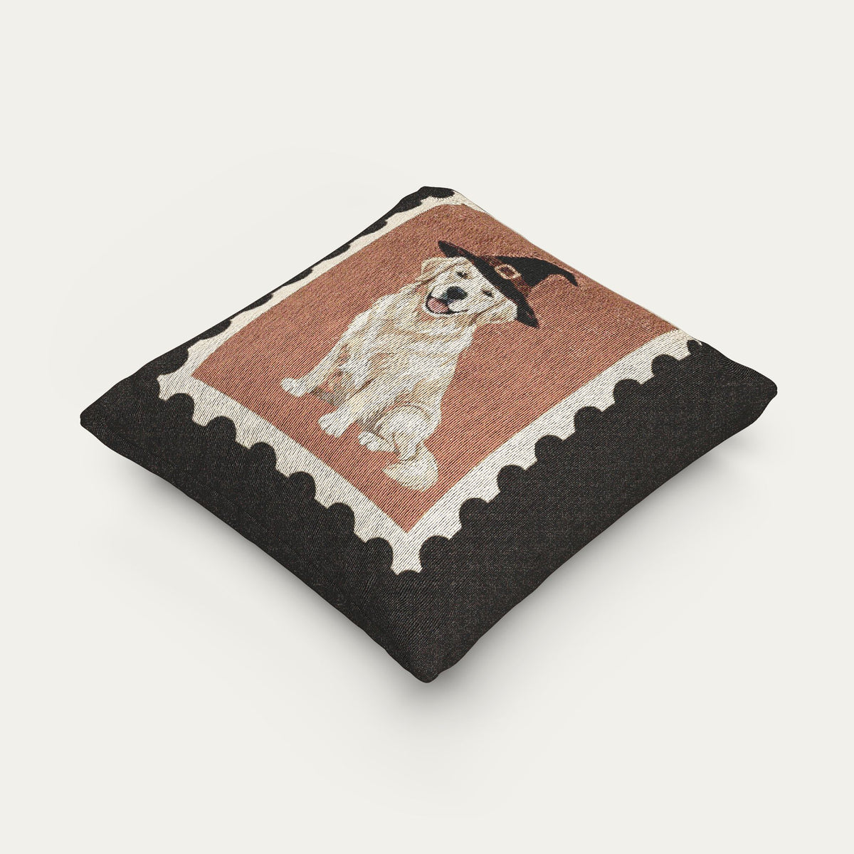Golden Retriever Cream Halloween Woven Pillow
