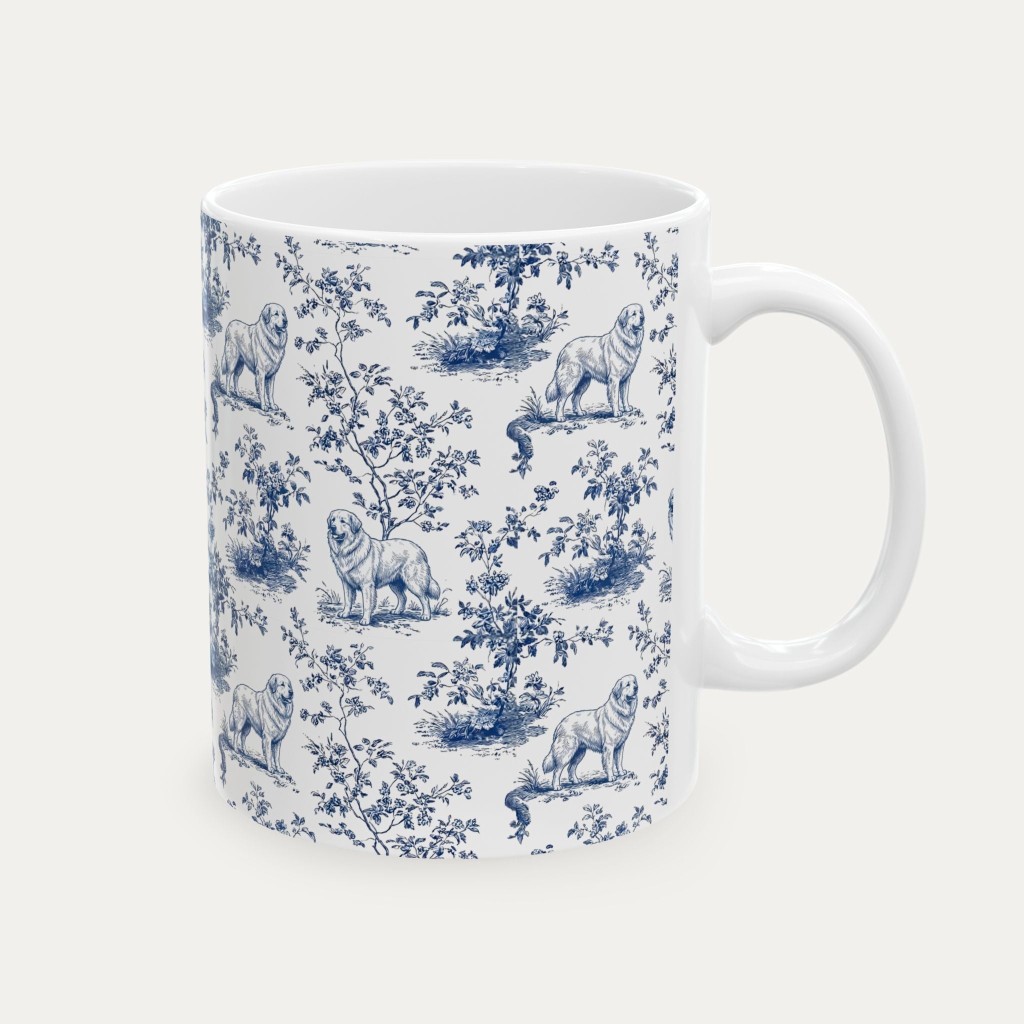 Great Pyrenees Blue Toile Mug