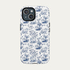 Persian Cat Blue Toile Phone case