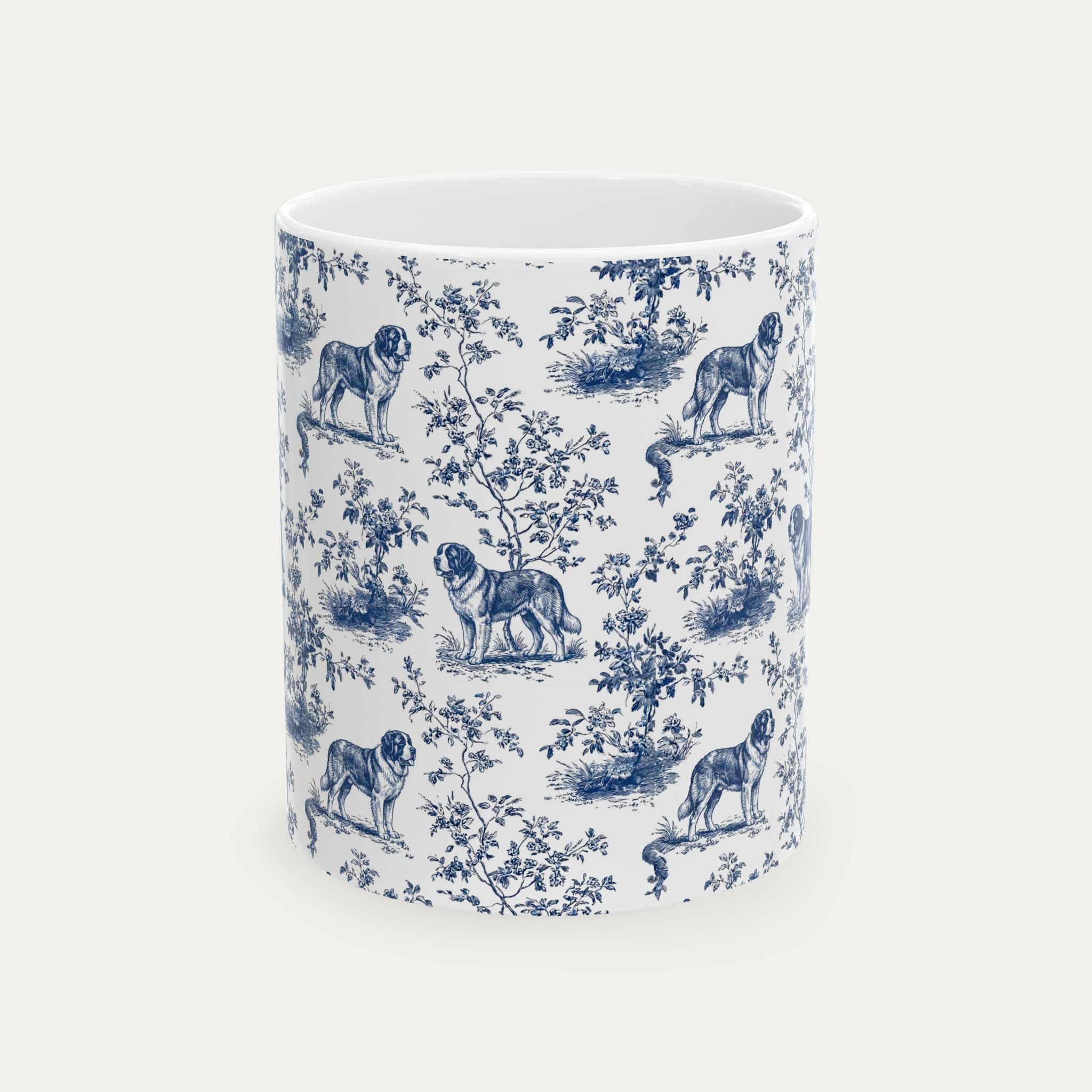 Saint Bernard Blue Toile Mug