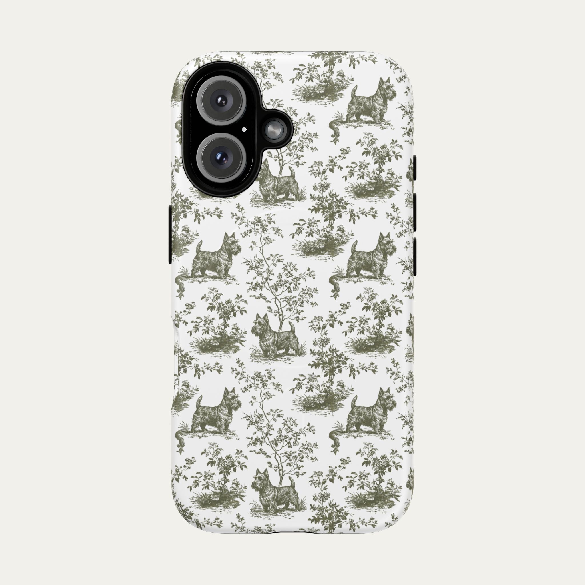 Scottish Terrier Sage Green Toile phone Case