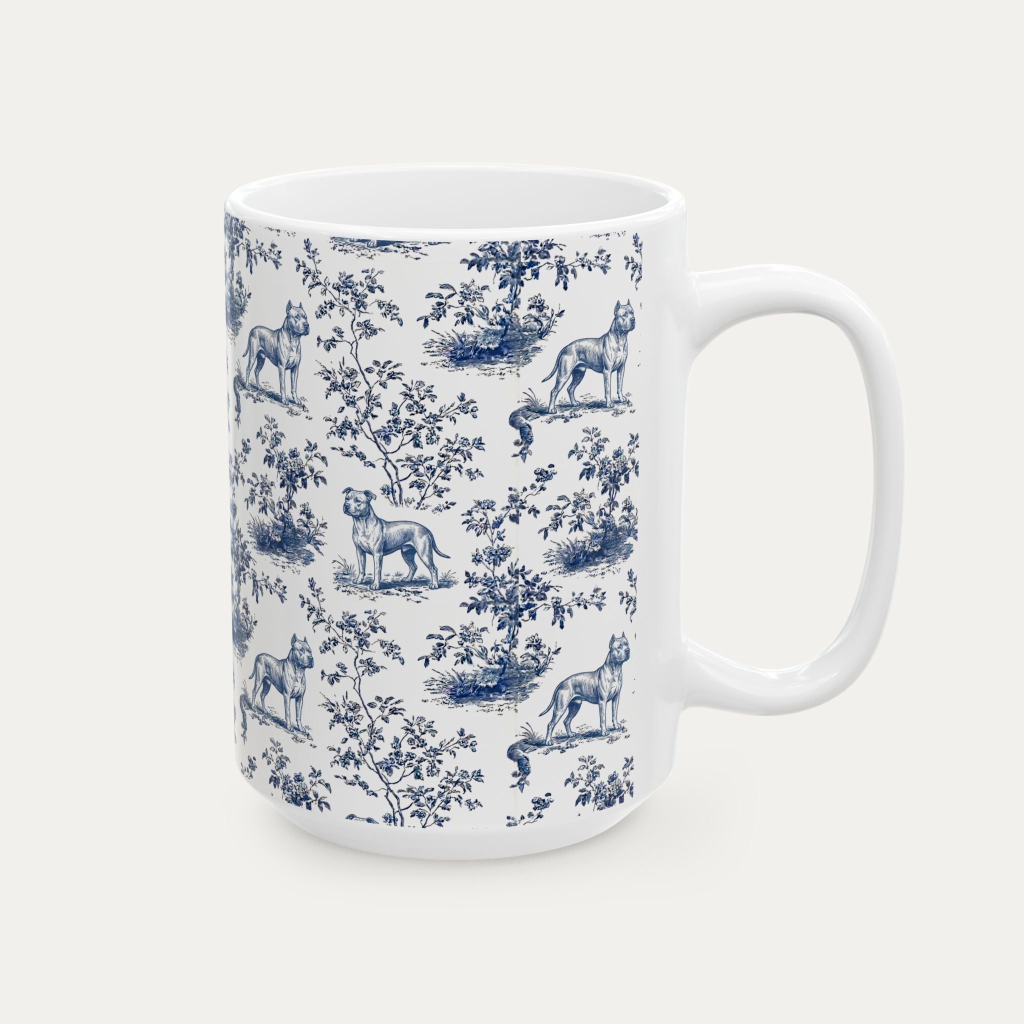 Pitbull Blue Toile Mug