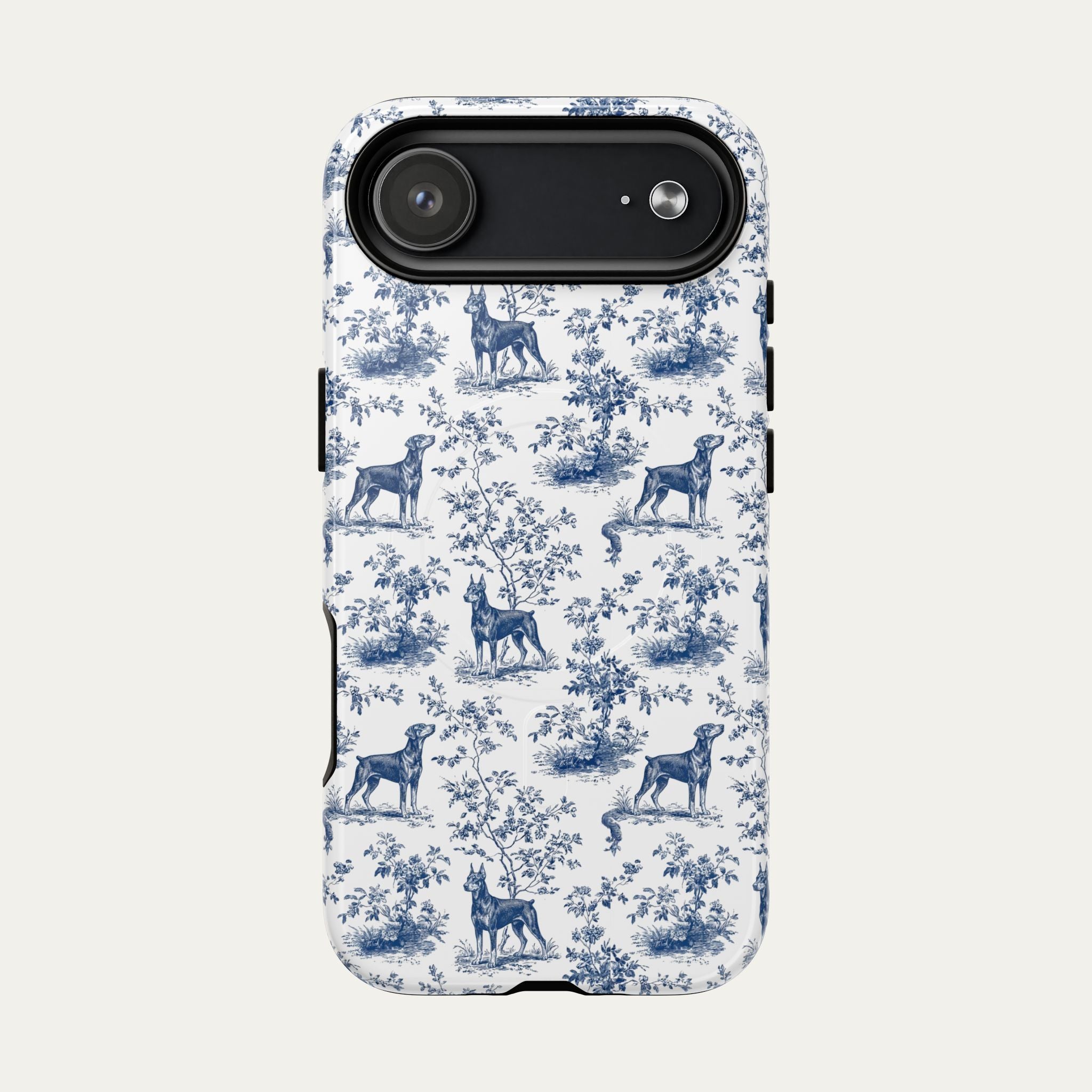 Doberman Blue Toile Phone case