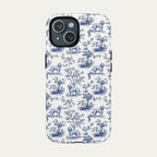 Goldendoodle Blue Toile Phone case