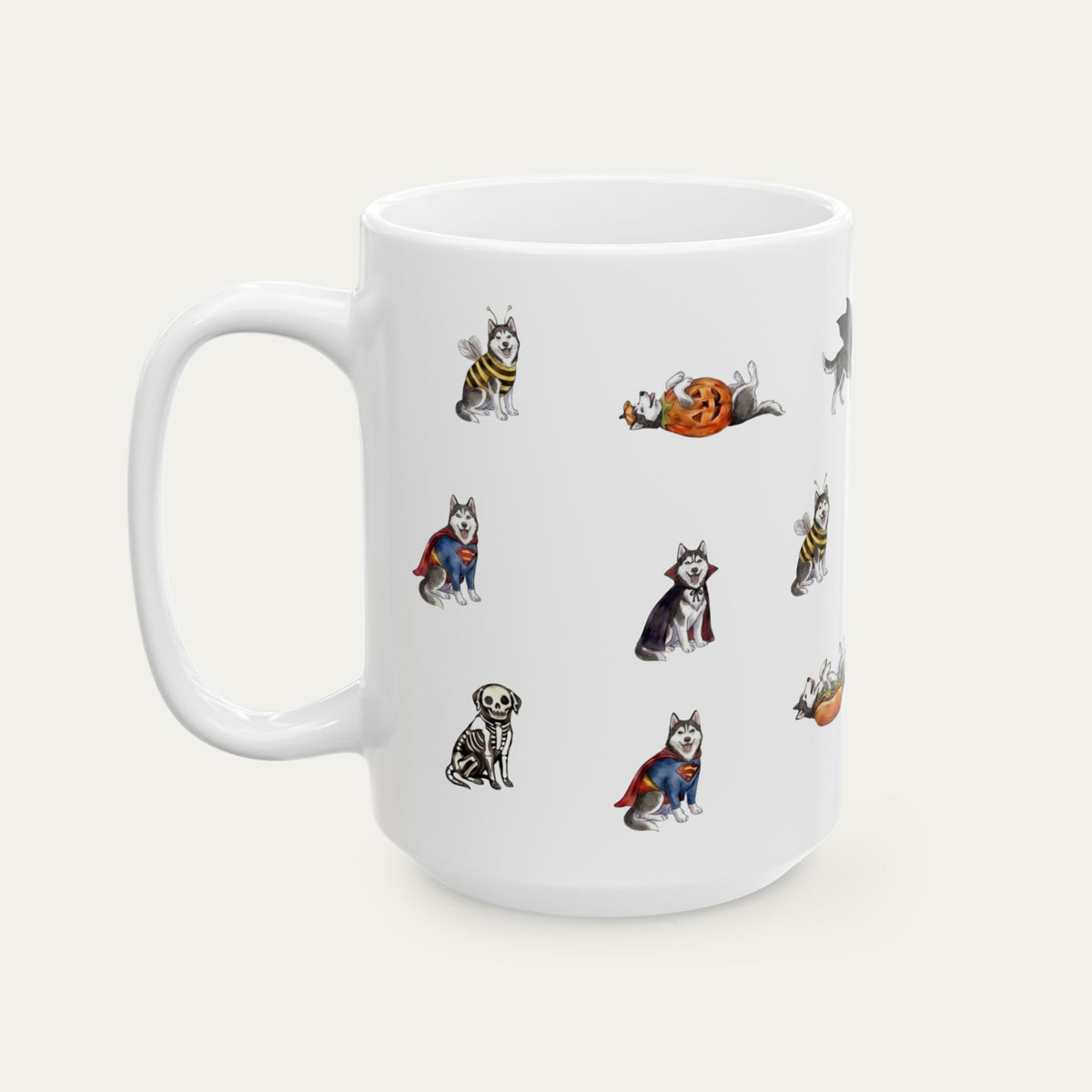 Husky Halloween mug