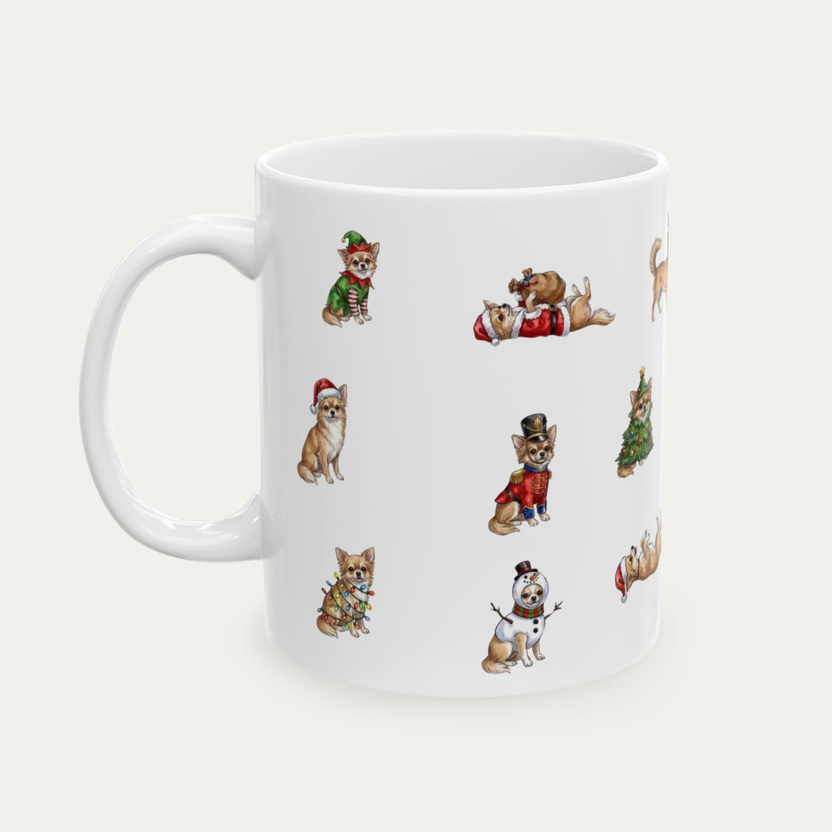 Chihuahua LH Fawn Christmas Mug