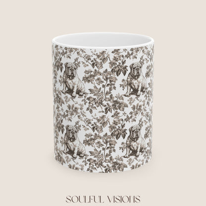 English Bulldog Toile De Jouy Mug