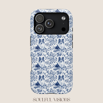 Shetland Sheepdog Toile De Jouy Magnetic Phone Case