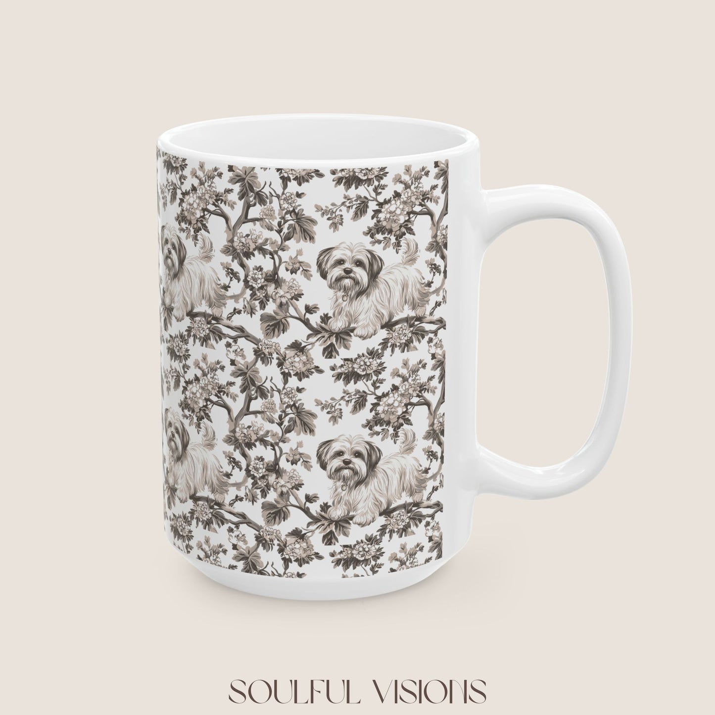 Maltese Toile De Jouy Mug