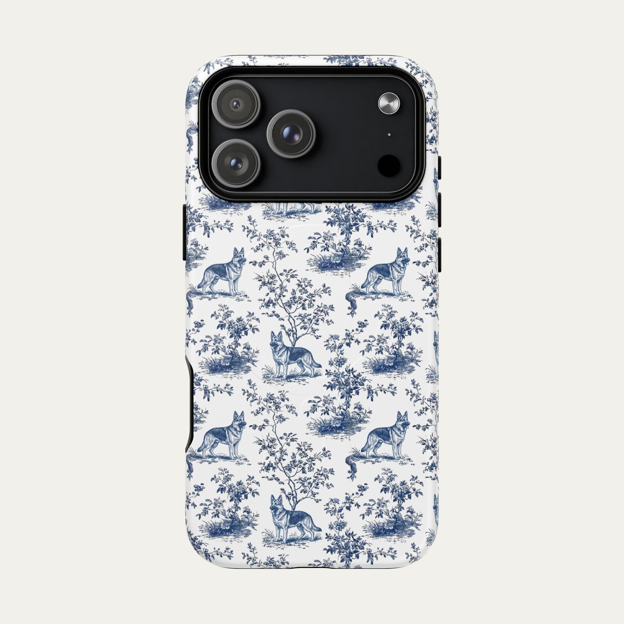 Dog Blue Toile Phone Case