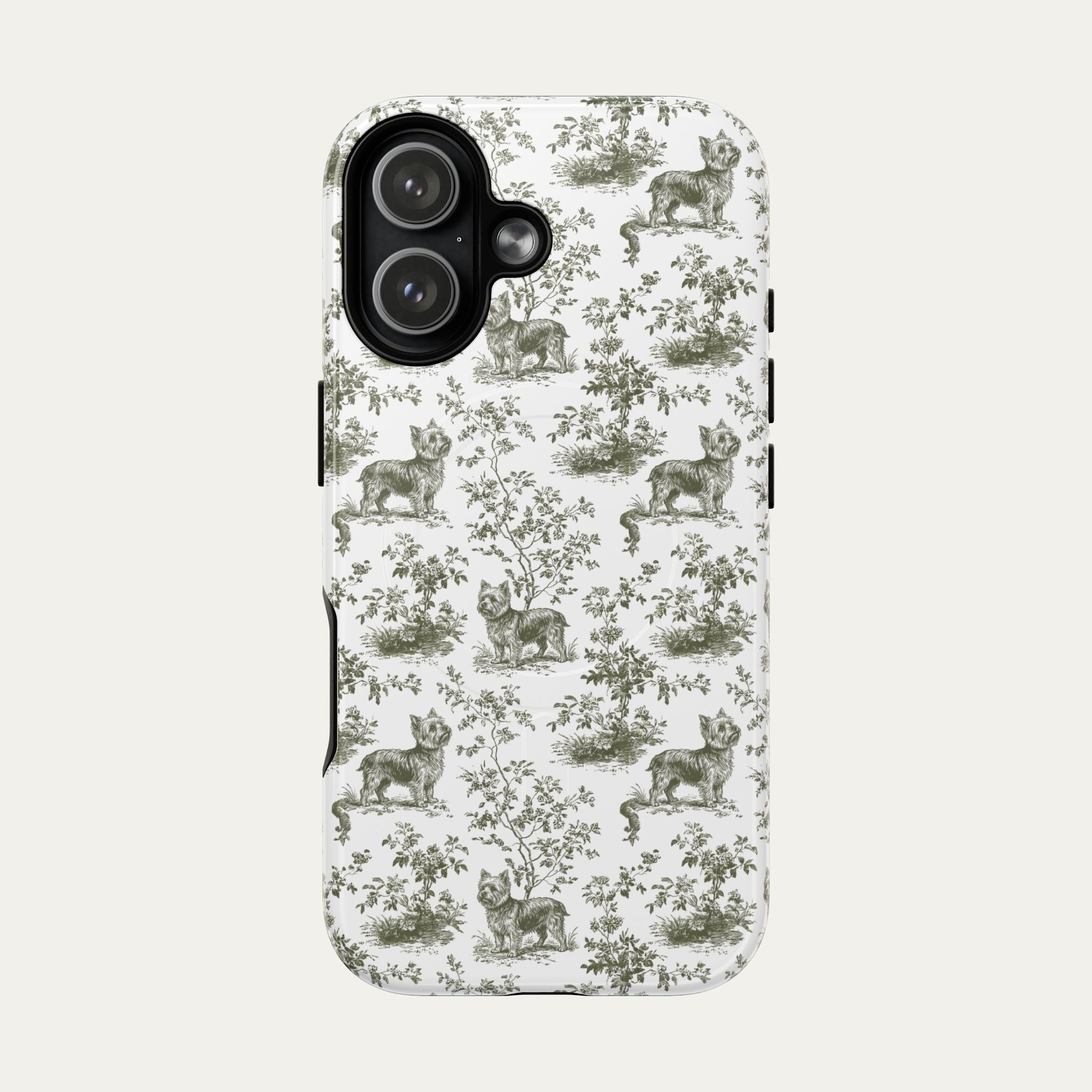 Yorkshire Terrier Sage Green Toile phone Case