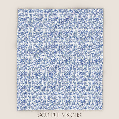 Whippet Toile French Toile De Jouy Blanket
