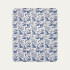 Alaskan Malamute Toile De Jouy Fleece Blanket