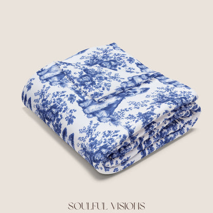Yorkshire Terrier Toile French Toile De Jouy Blanket