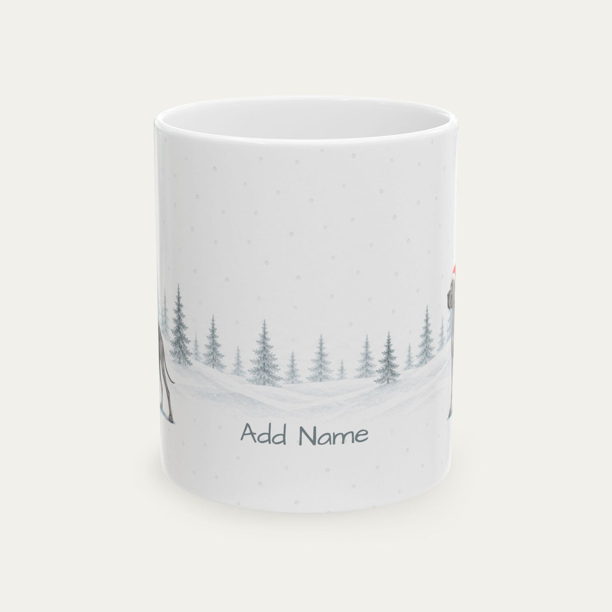 Custom Great Dane blue Christmas Santa Hat Mug
