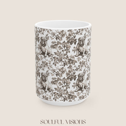 English Bulldog Toile De Jouy Mug