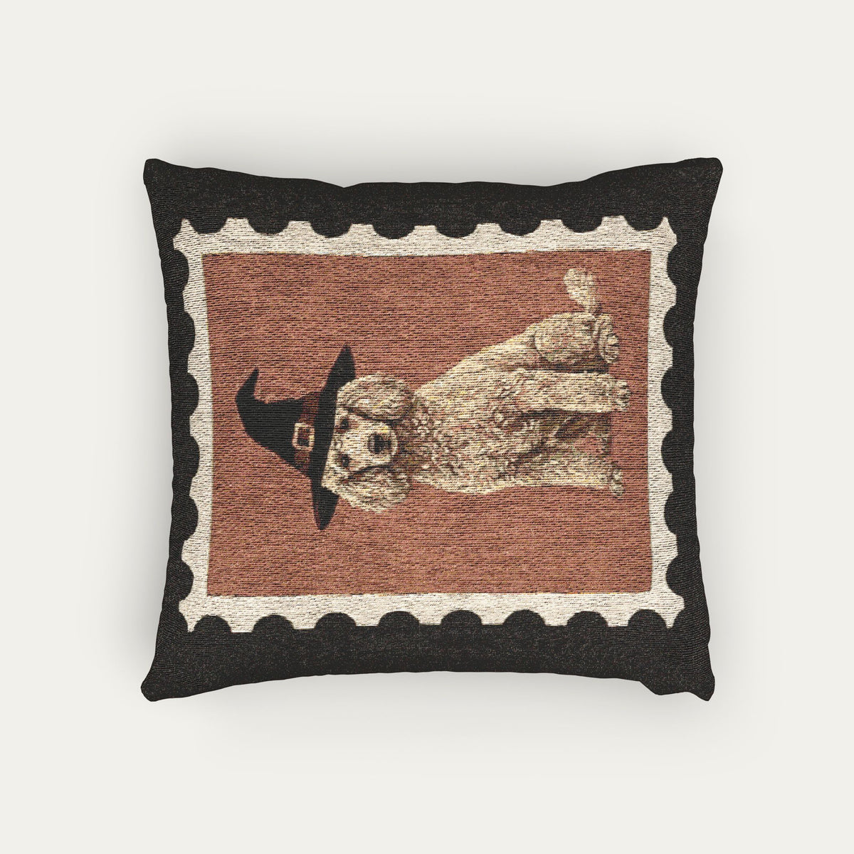 Poodle Apricot Halloween Woven Pillow