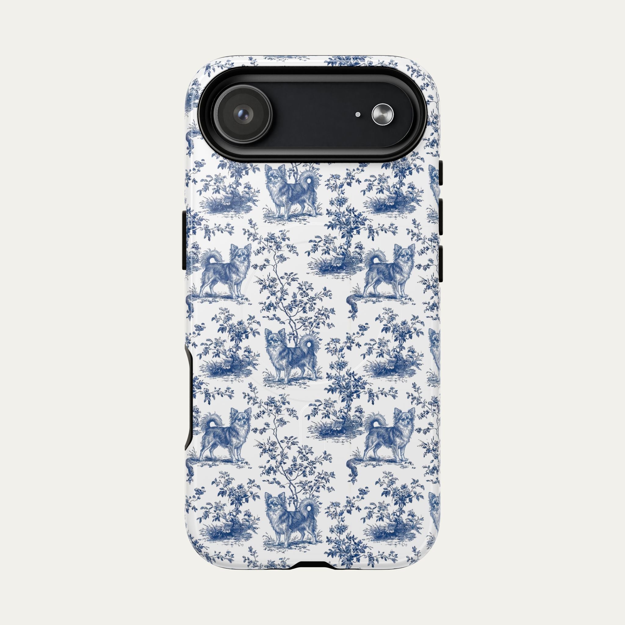Chihuahua Longhaired Blue Toile Phone case