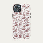 French Bulldog Burgundy Toile phone Case