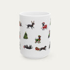 Greyhound Black Christmas Mug