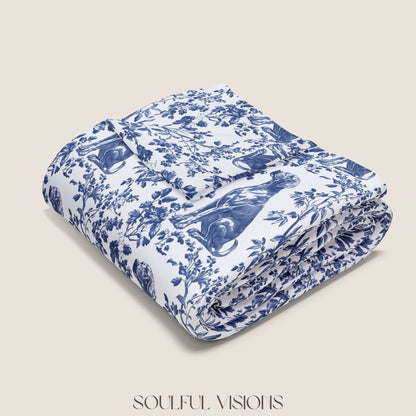 Vizsla Toile French Toile De Jouy Blanket