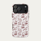 Bichon Frise Burgundy Toile phone Case