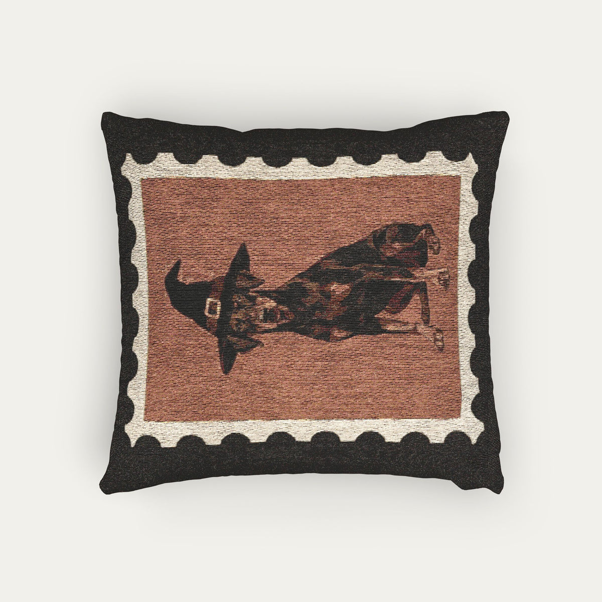 Doberman Brown and Tan Halloween Woven Pillow
