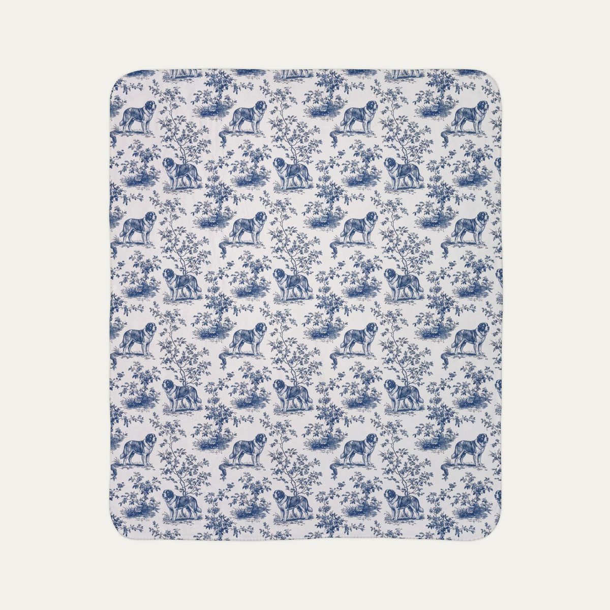 Saint Bernard Toile De Jouy Fleece Blanket