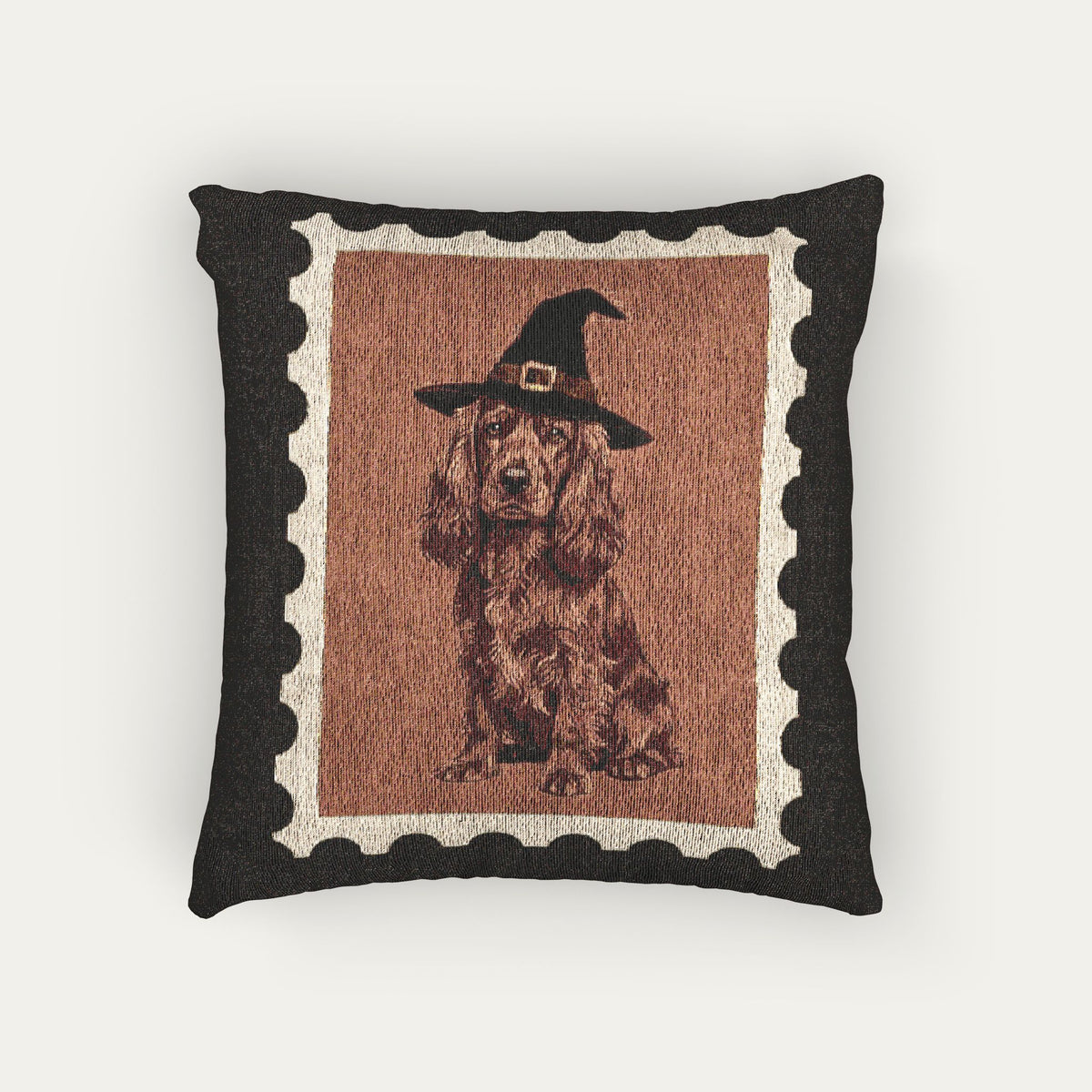 Cocker Spaniel Red Halloween Woven Pillow