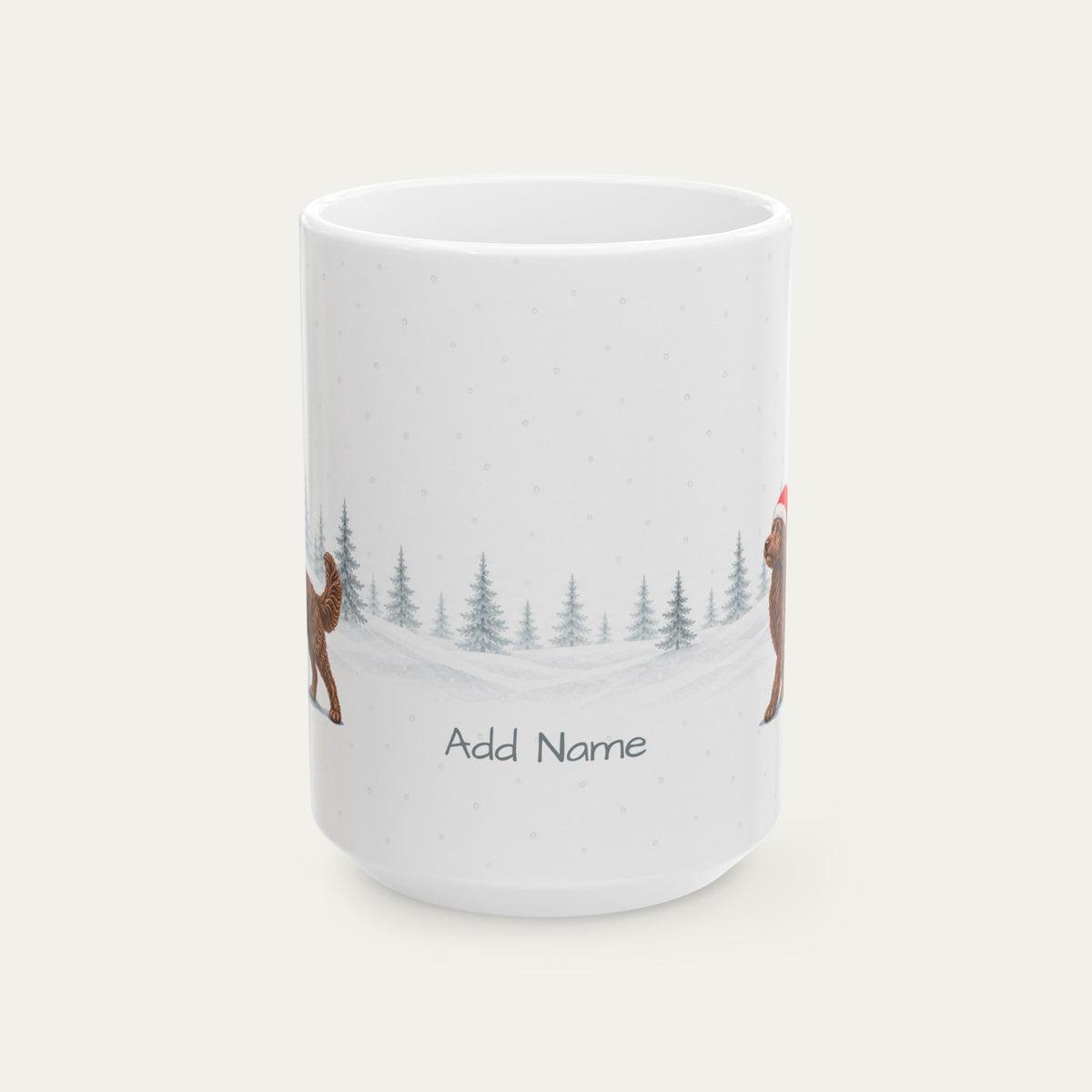 Custom Goldendoodle Chocolate Christmas Santa Hat Mug