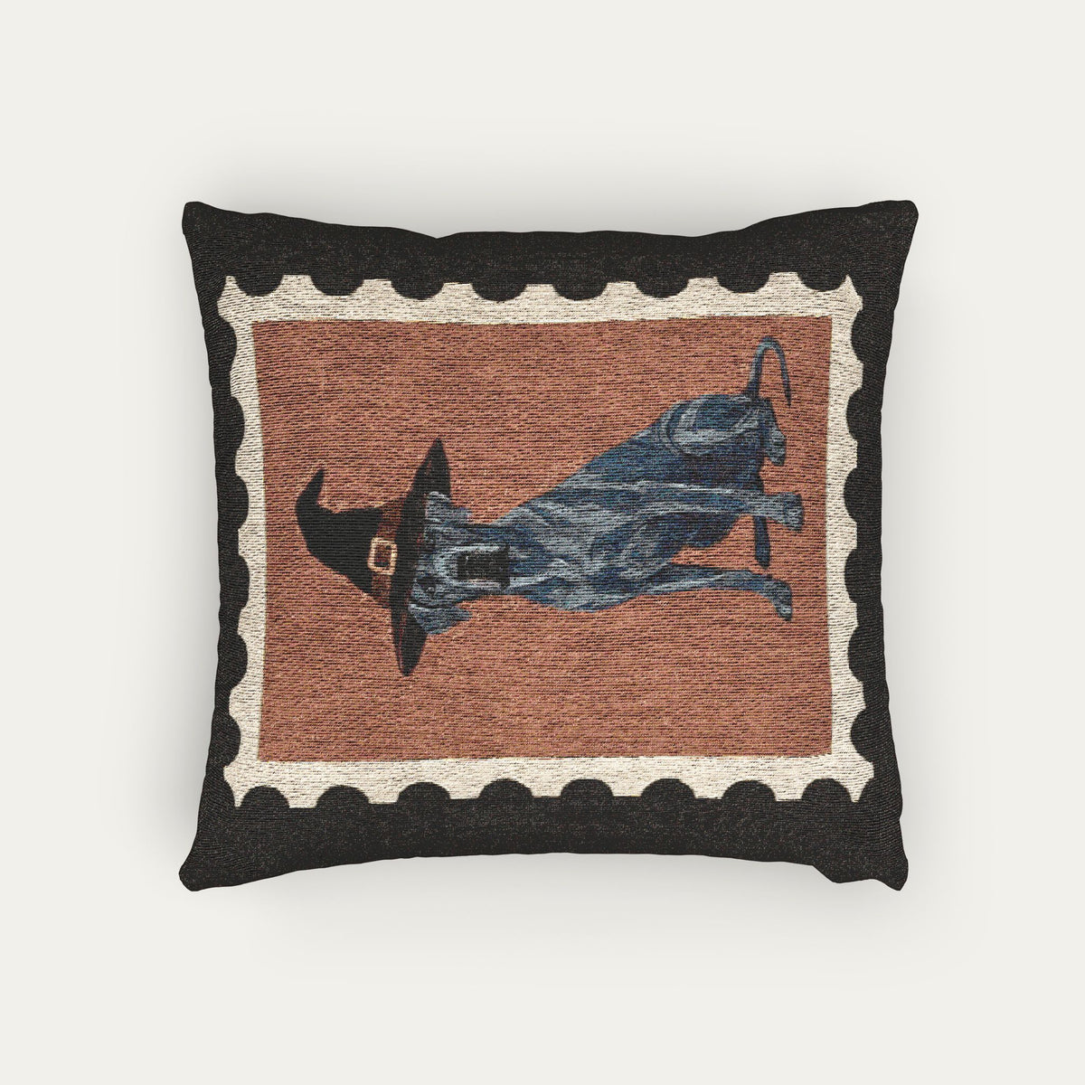 Great Dane Grey  Halloween Woven Pillow