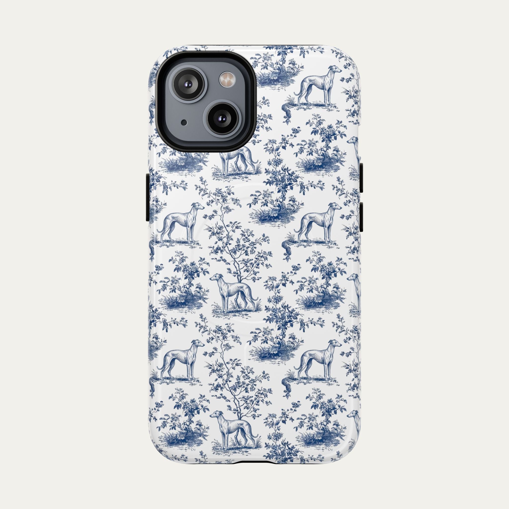 Greyhound Blue Toile Phone case
