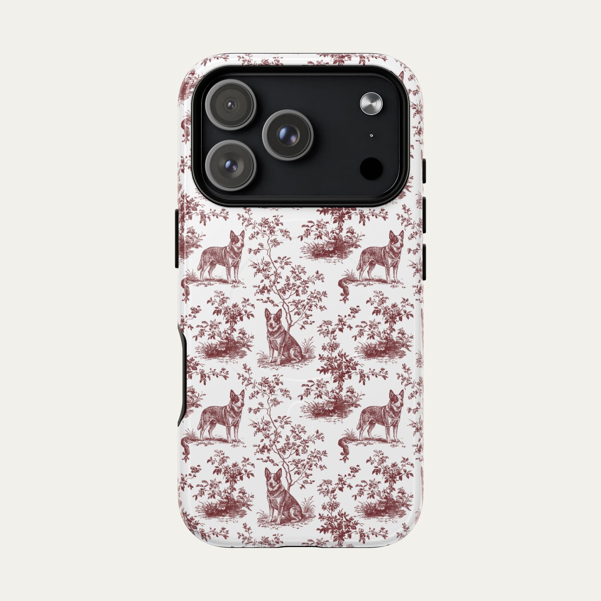 Australian Cattle Dog Burgundy Toile phone Case