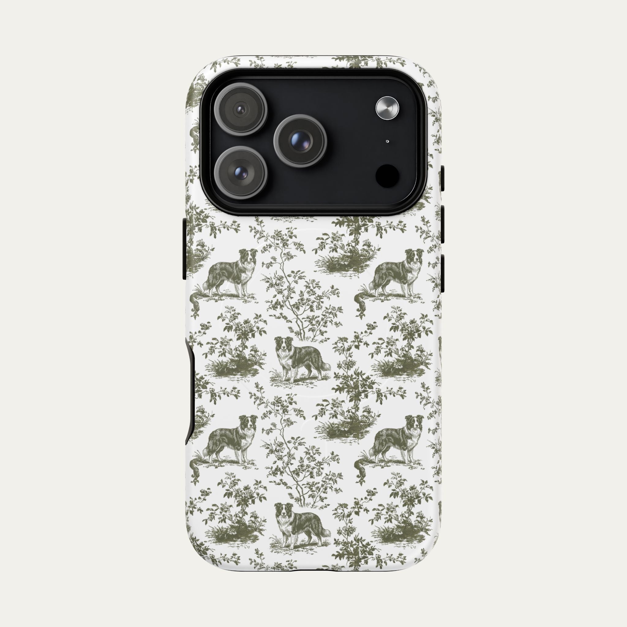 Border Collie Sage Green Toile phone Case