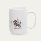 Custom Miniature Schnauzer  Salt and pepper Christmas Santa Hat Mug