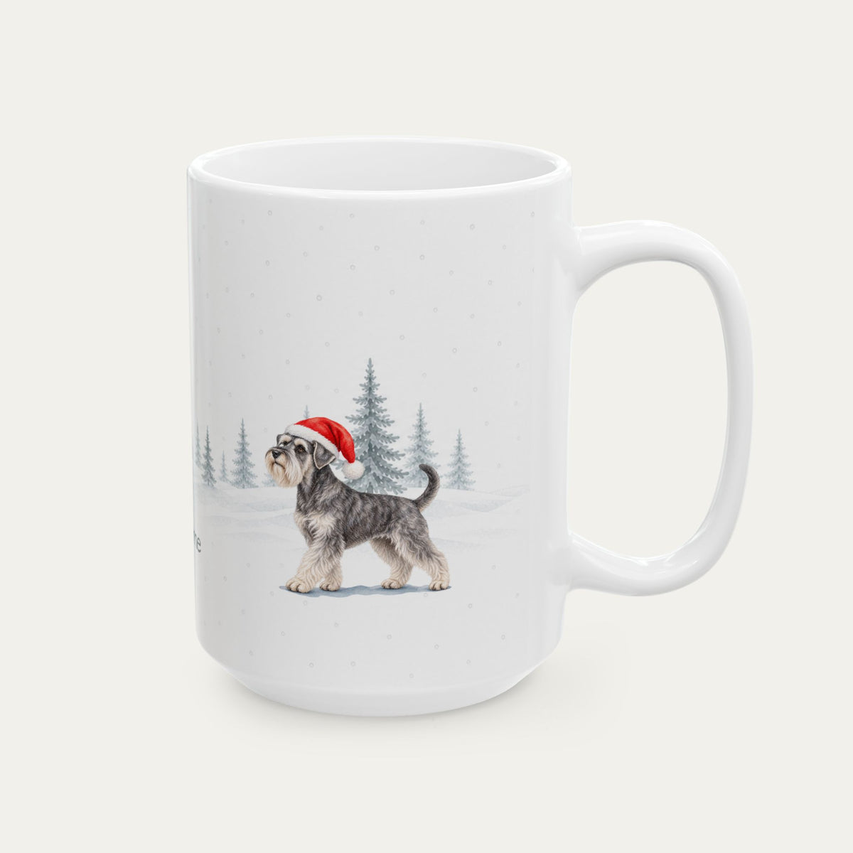 Custom Miniature Schnauzer  Salt and pepper Christmas Santa Hat Mug