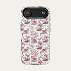 Corgi Burgundy Toile phone Case