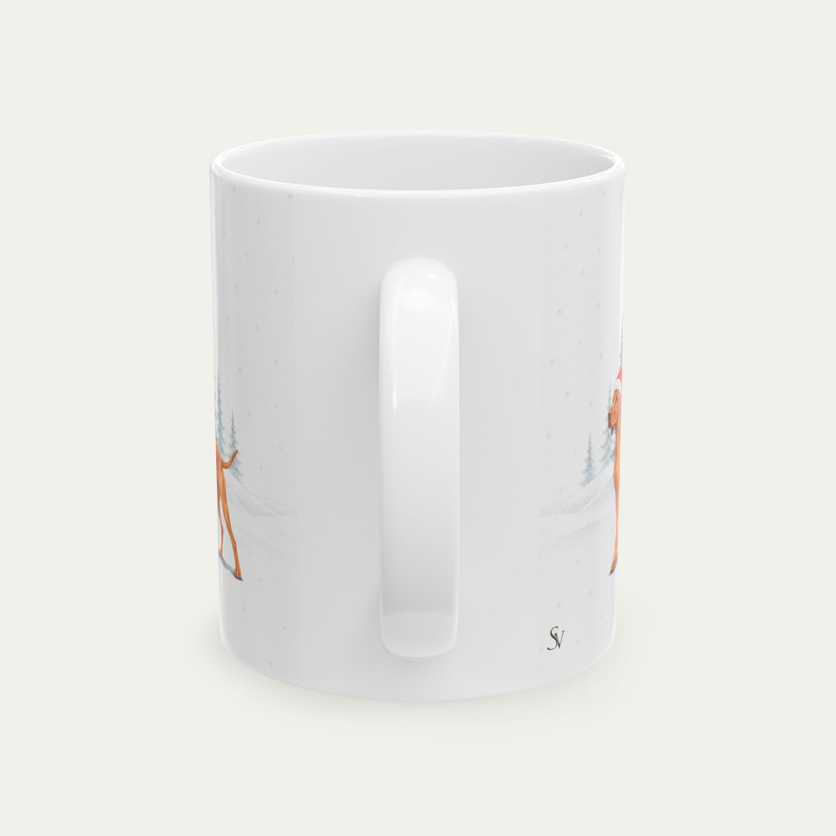 Custom Vizsla Golden Rust Chistmas Santa Hat Mug