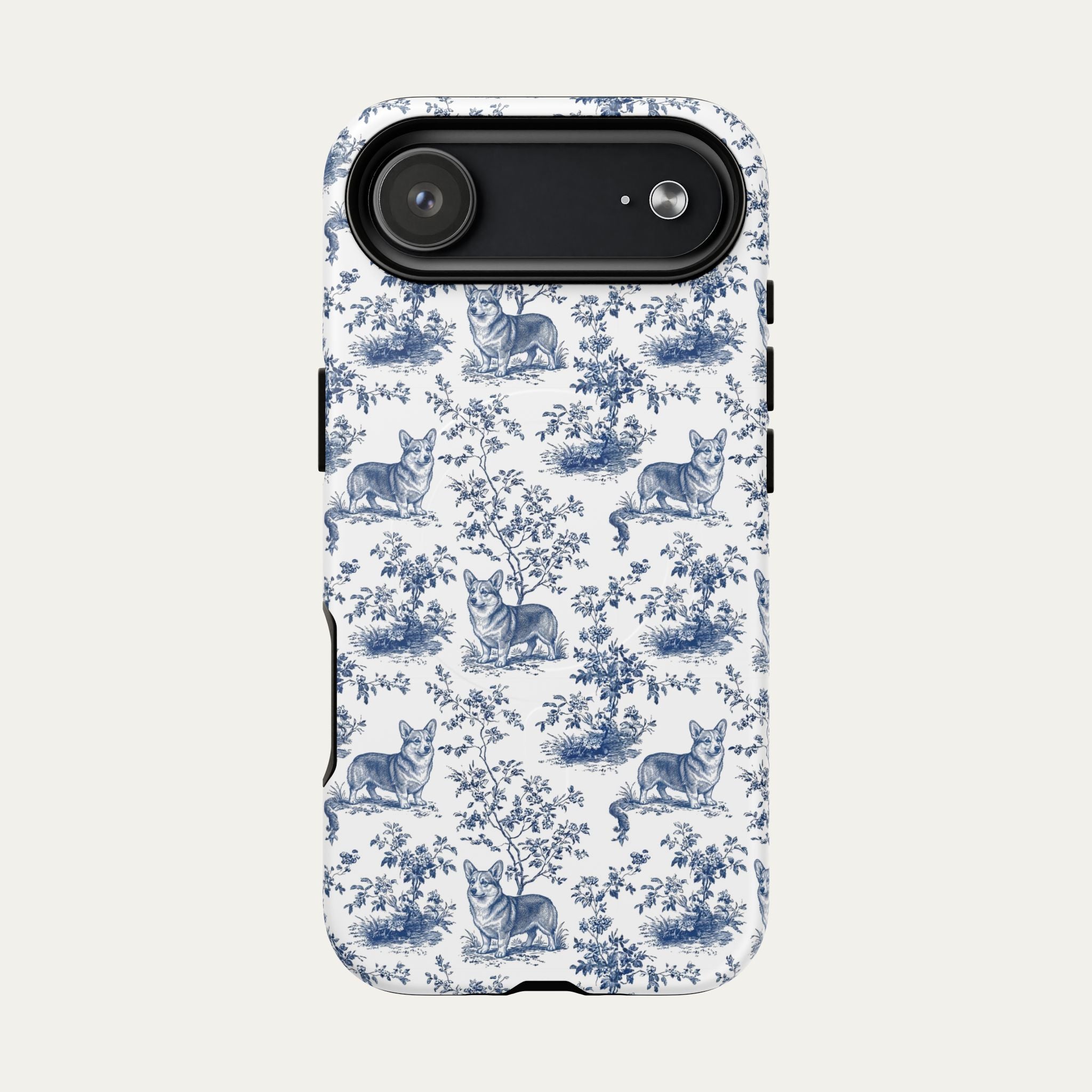 Corgi Blue Toile Phone case