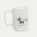 Custom Chihuahua Black and White  Christmas Santa Hat Mug