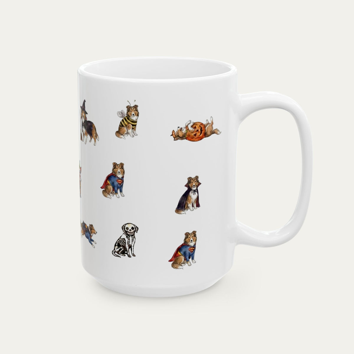 Shetland Sheepdog Halloween mug