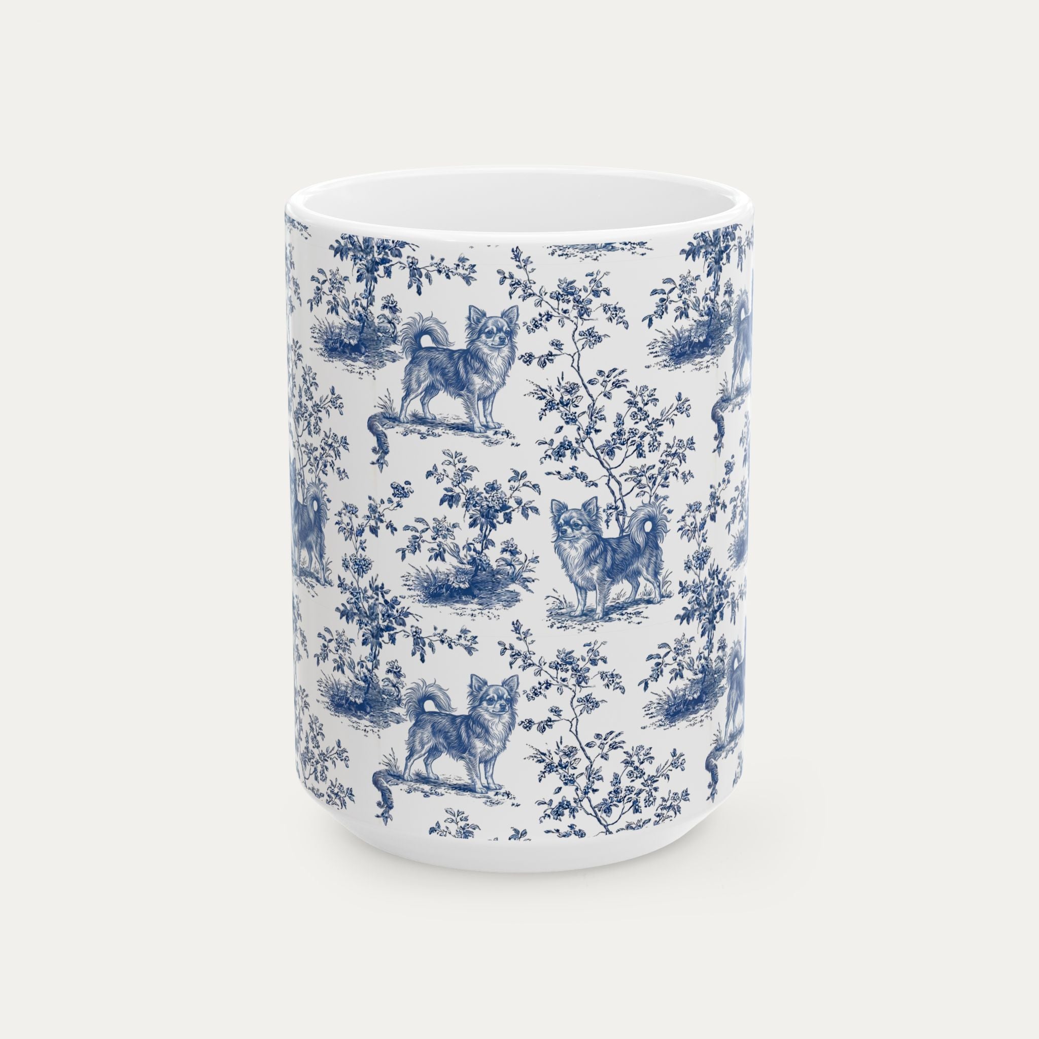 Chihuahua Longhaired Blue Toile Mug