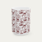 Bull Terrier Burgundy Toile Mug