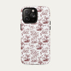 Persian Cat Burgundy Toile phone Case