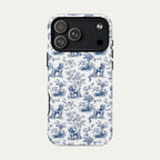 Poodle Blue Toile Phone case
