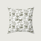 Dog Sage Green French Toile Pillow